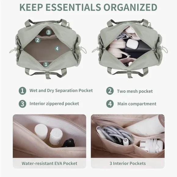 ECOHUB Small Gym Bag for Women GREEN NWT - Picture 2 of 8